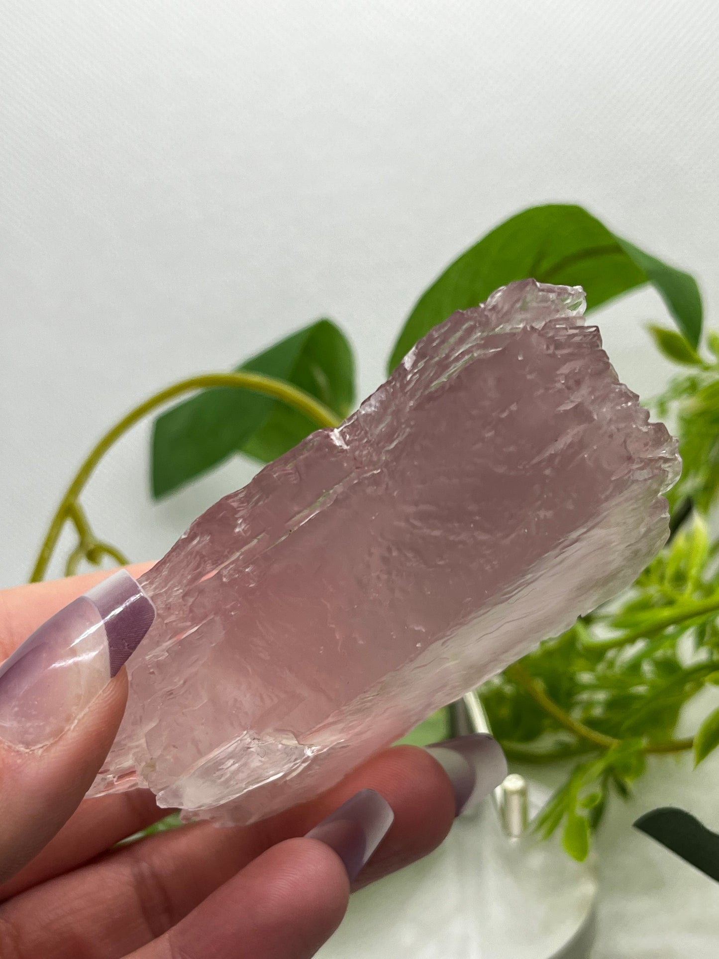 Pink lithium selenite slab H