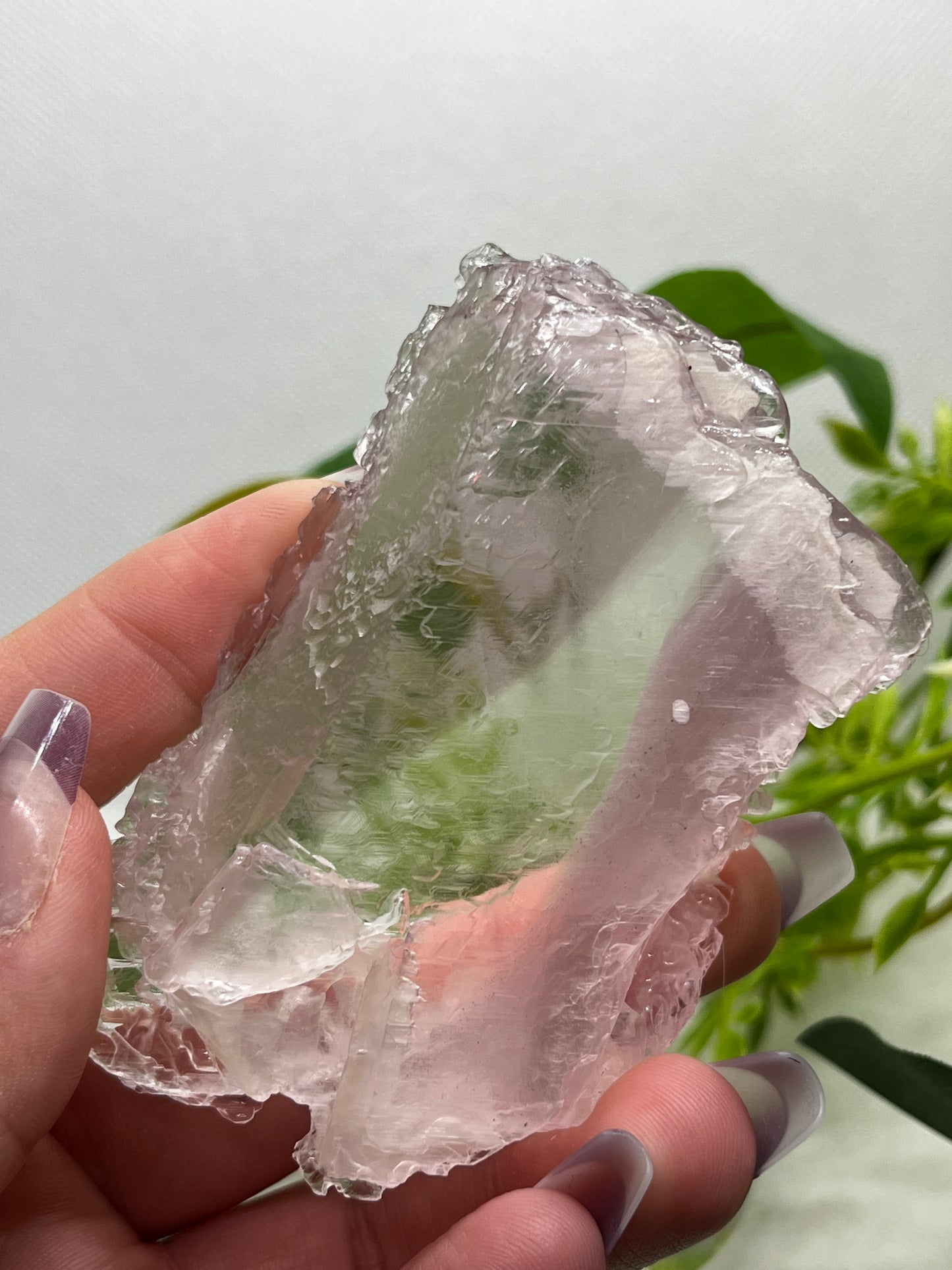 Pink lithium selenite slab H