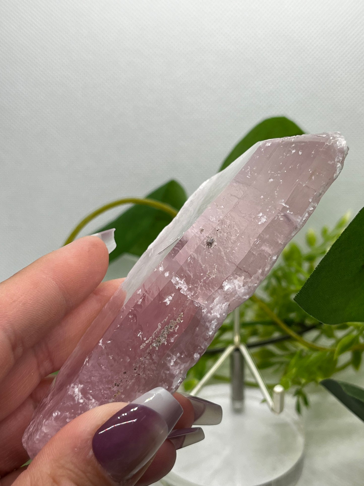 Pink lithium selenite slab G