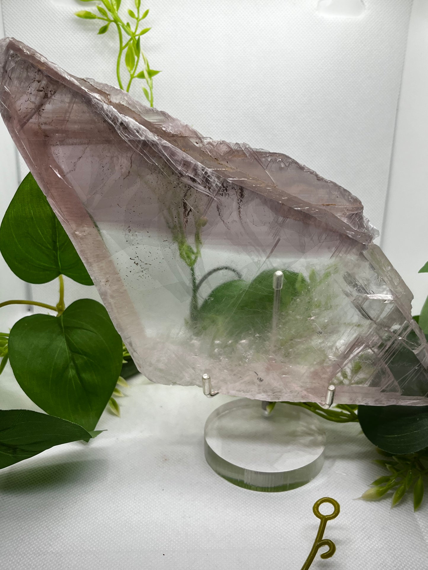 Pink lithium selenite slab I