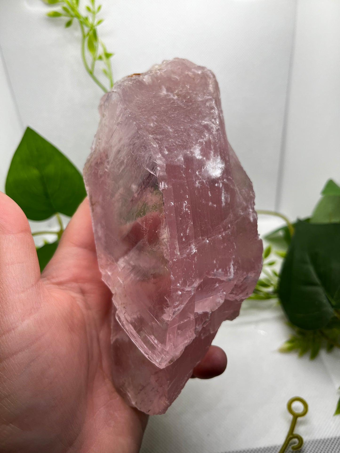 Pink lithium selenite slab J