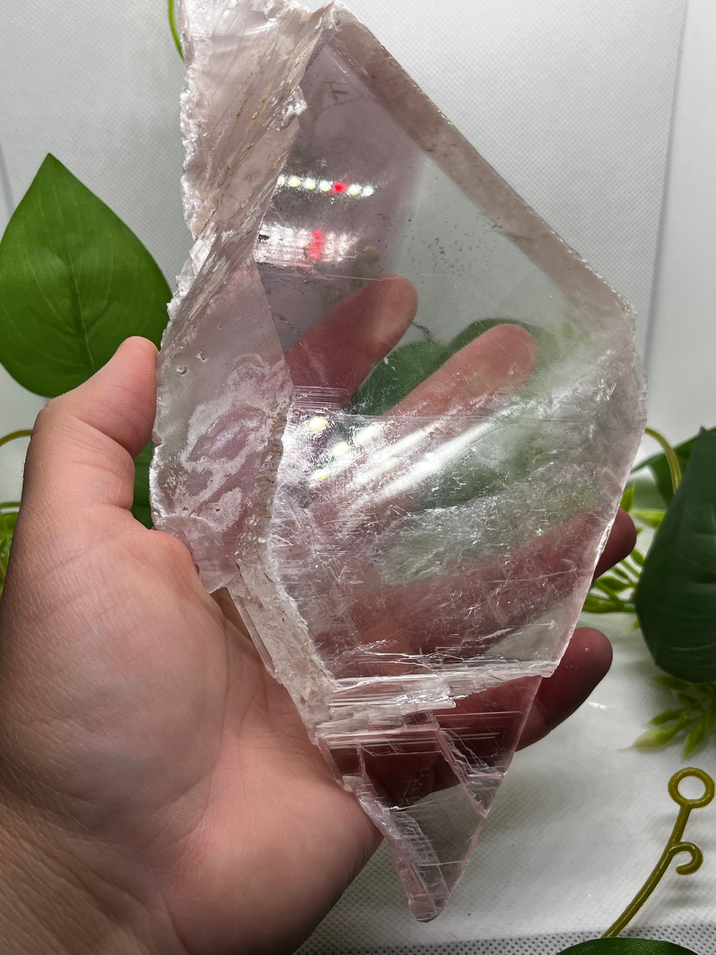 Pink lithium selenite slab I