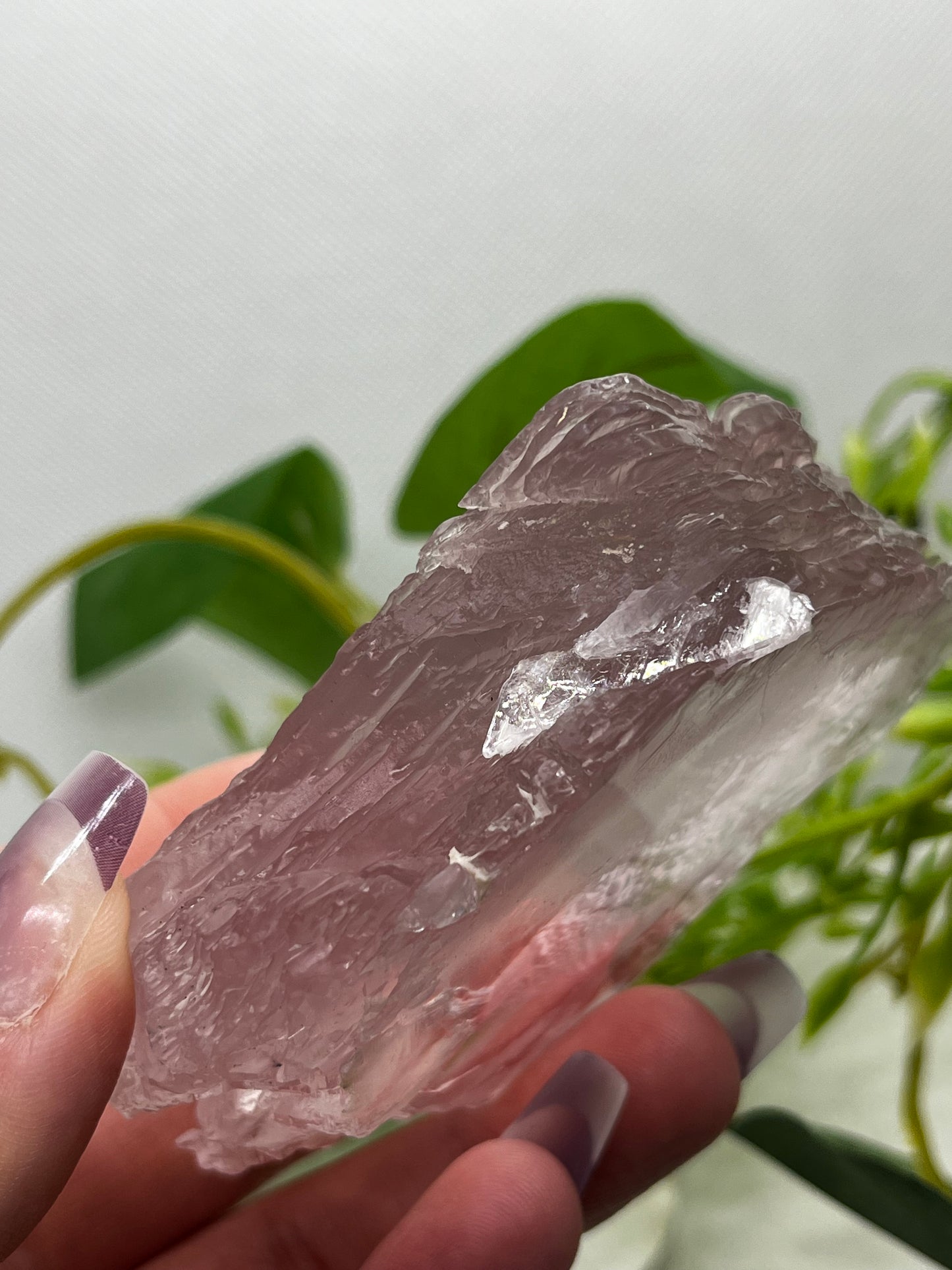 Pink lithium selenite slab H