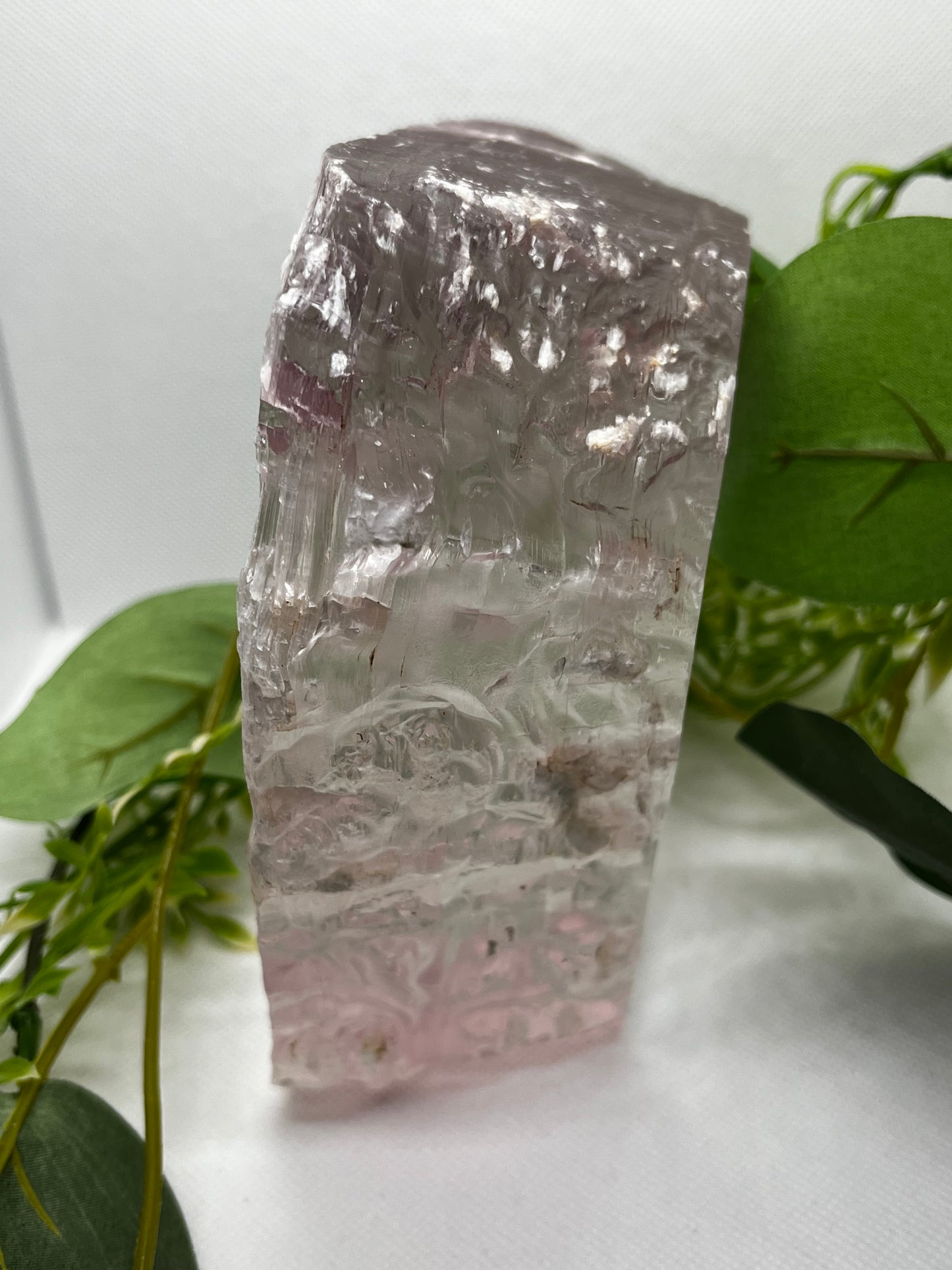 Pink lithium selenite slab A