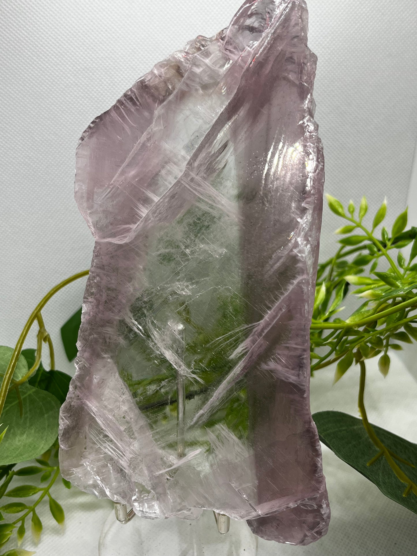 Pink lithium selenite slab C