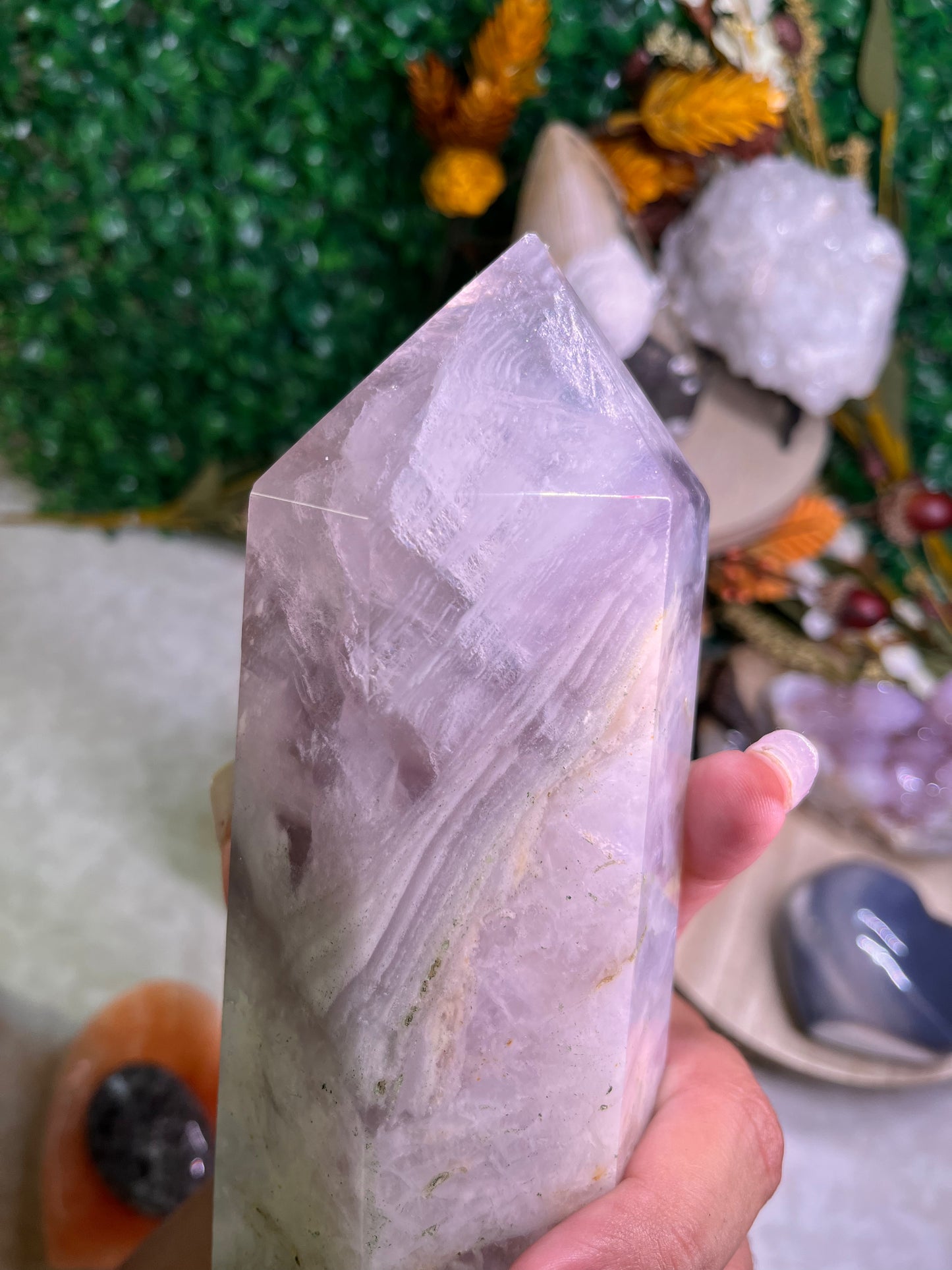 5.86lb Pink flourite tower