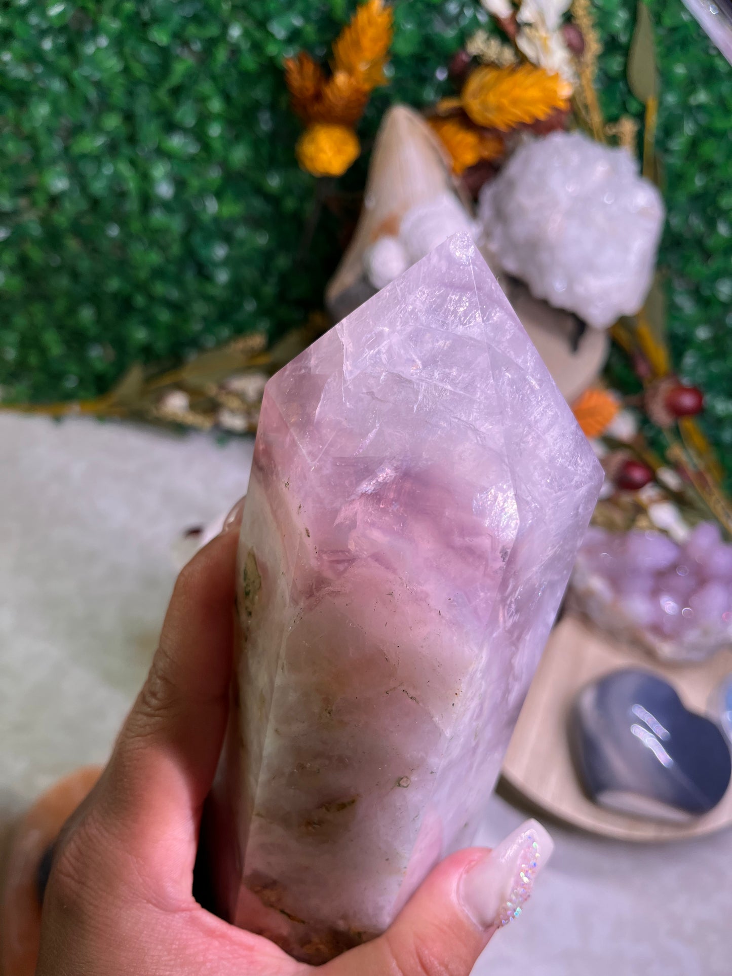 5.86lb Pink flourite tower