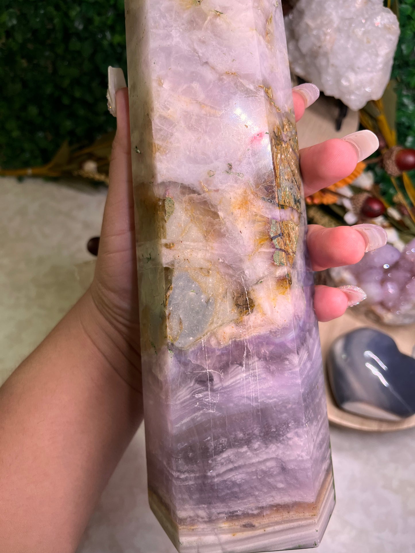 5.86lb Pink flourite tower