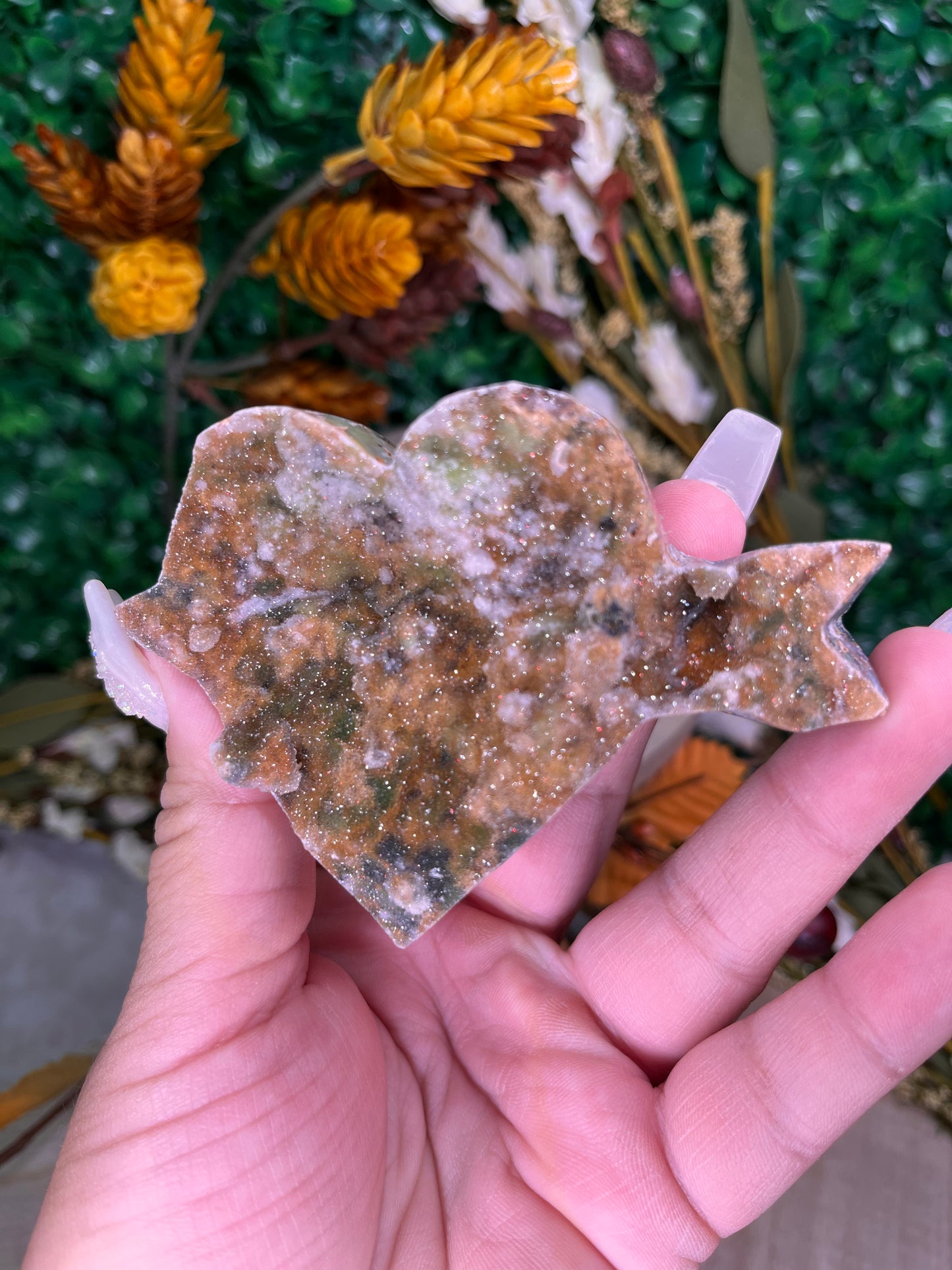 Chalcedony Druzy Hearts