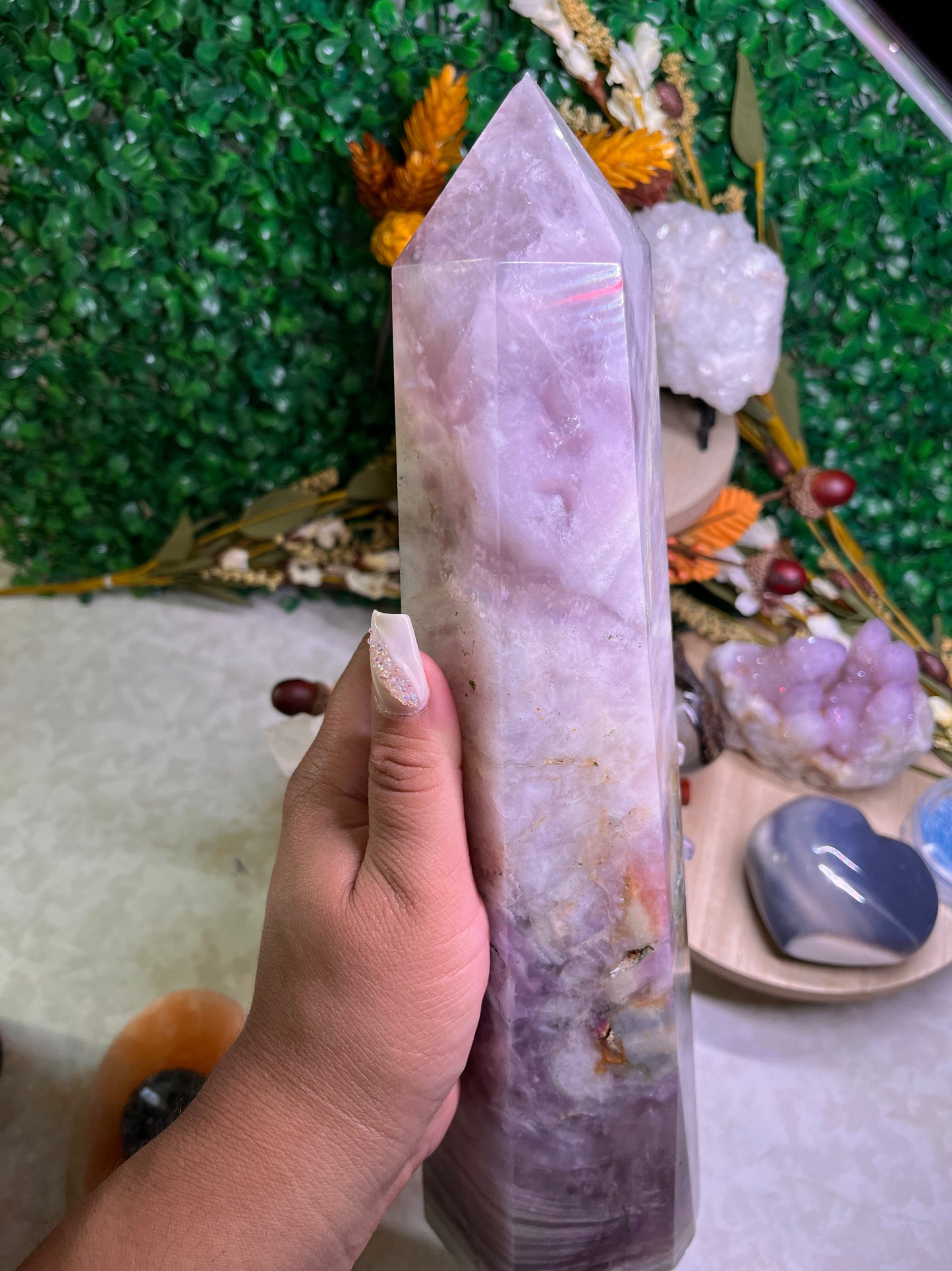 5.86lb Pink flourite tower