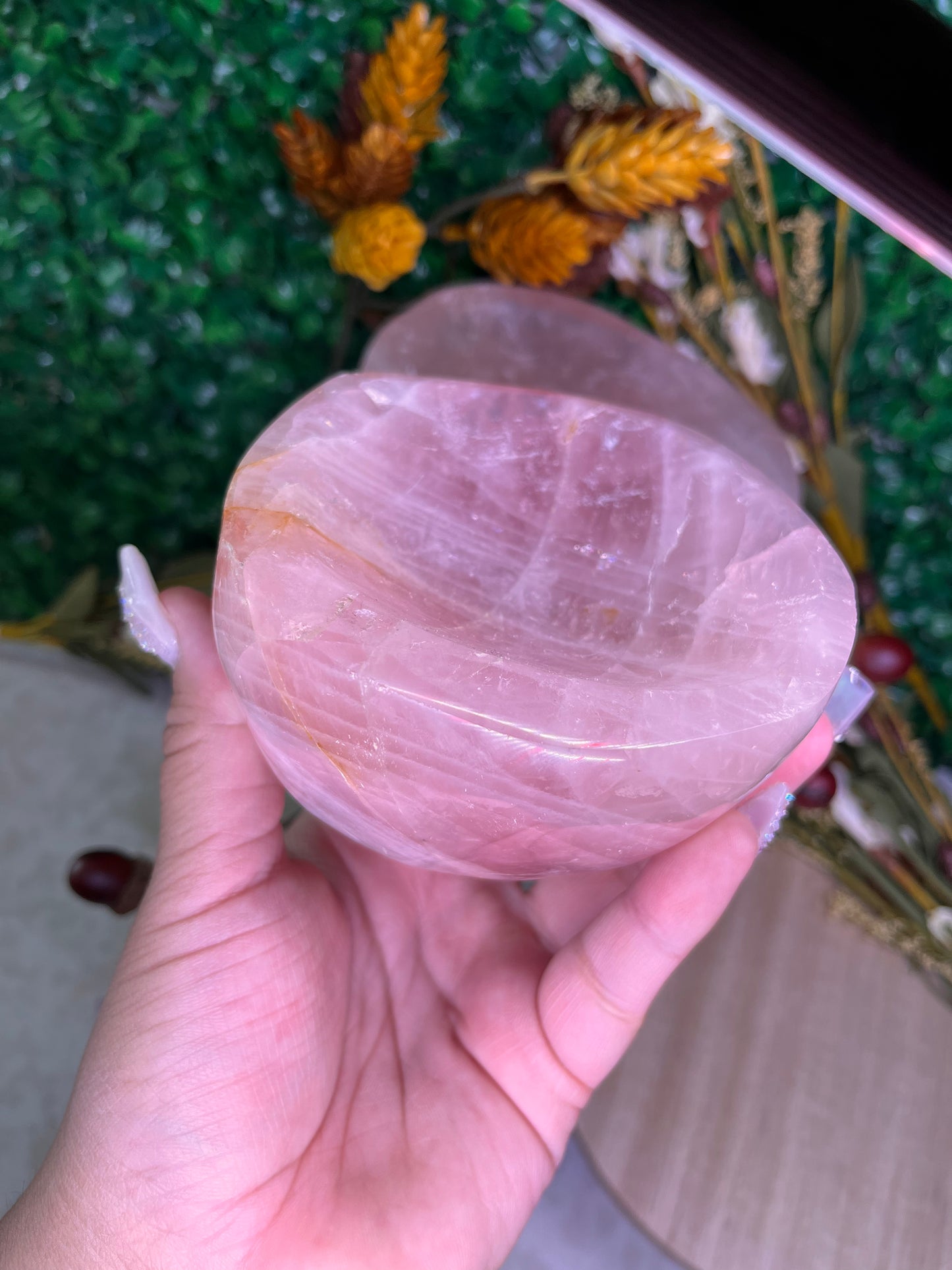 Rose quartz bowls