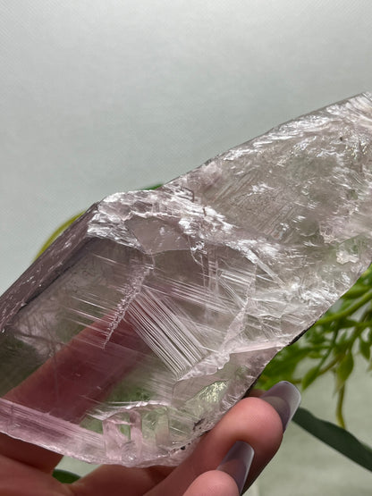 Pink lithium selenite slab E