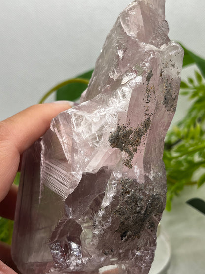 Pink lithium selenite slab E