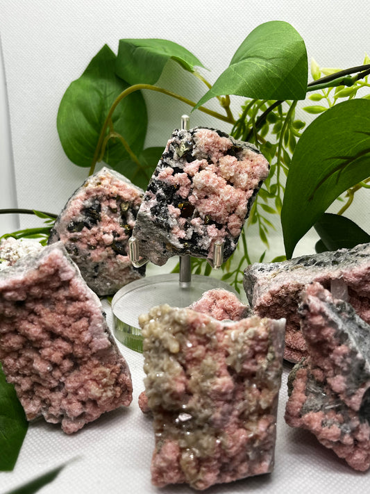 Intuitively chose Rhodochrosite with pyrite