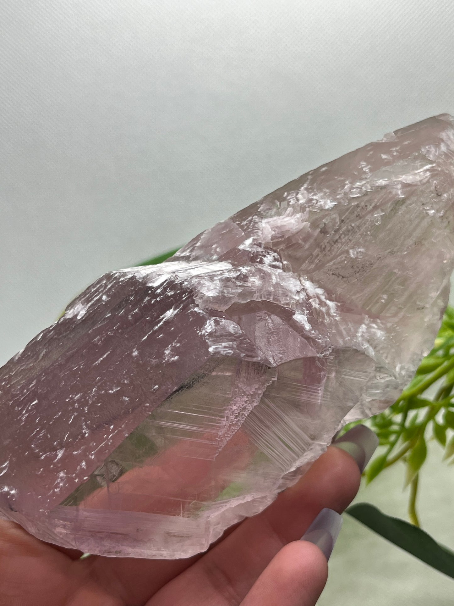 Pink lithium selenite slab E