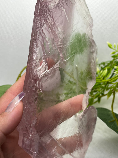 Pink lithium selenite slab F