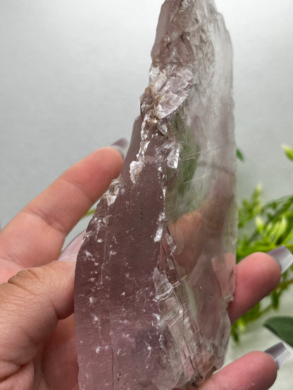 Pink lithium selenite slab D